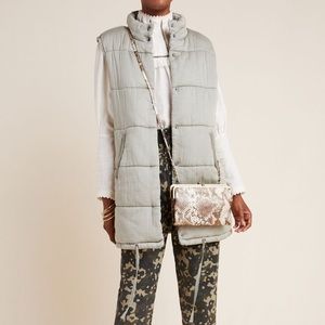 Anthropologie Marrakech Puffer Vest Grey XL